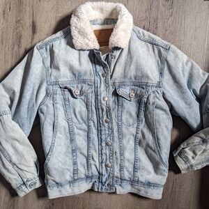 American Eagle Sherpa Denim Jacket Vintage